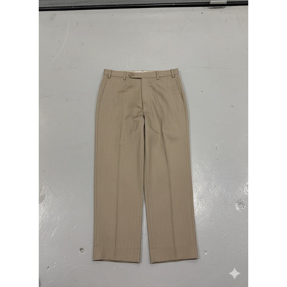 Zanella 36x29 Gray Todd Flat Front Straight Leg 100% Wool‎ Mens Dress Pants